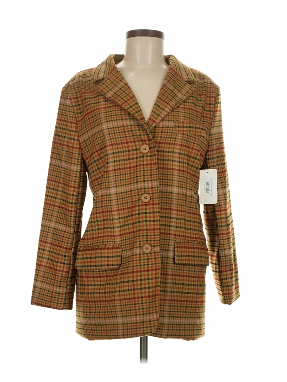 NWT Dessin Studio Plaid Blazer Jacket Lined Made in Korea